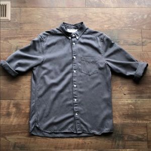 Men's L.O.G.G. H&M dark grey soft button up shirt